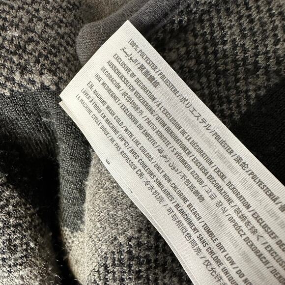 Abercrombie & Fitch Shacket Gray Black Sherpa Zip Up Sweater Jacket Small - Picture 7 of 7